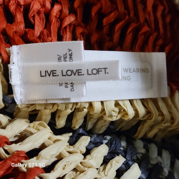 Loft Straw Tote Red, White. Navy & Light Blue 4th of July - Picture 7 of 9